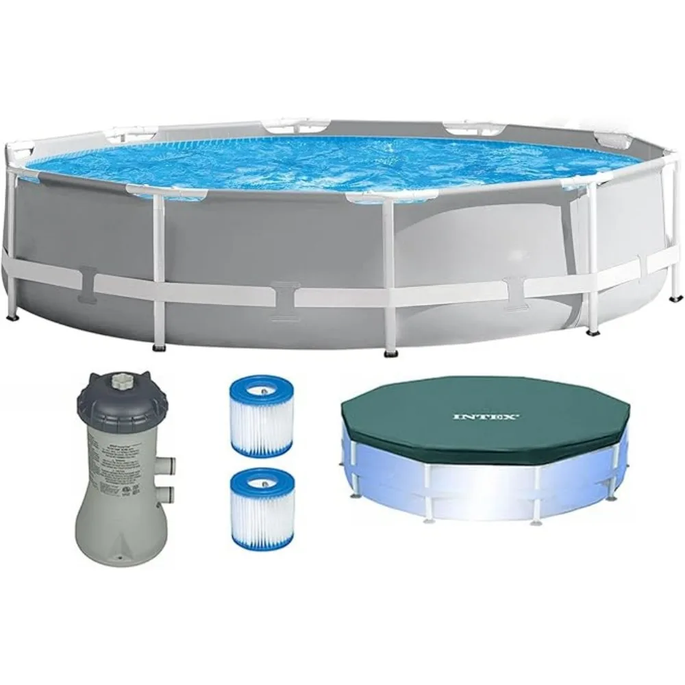 

10' X 30" Above Ground Pool W/Cartridge Filter Pump, 2 Filters & Cover,Swimming Pools