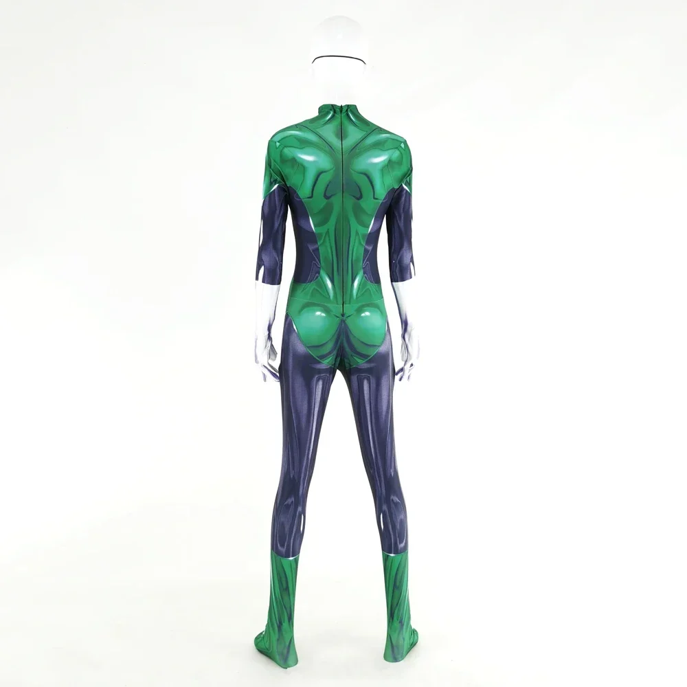 Fato Zentai super-herói feminino para adultos e crianças, traje Cosplay Halloween, Bodysuit Lanterna Verde Mulher, homens e meninos