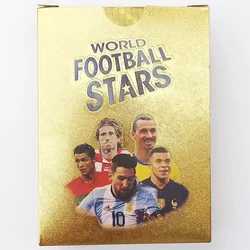 2024 55Pcs Football Cards Star Limited Edition Signature Series Trading Football Player Card Fan Gift Pack Gold Black Silver