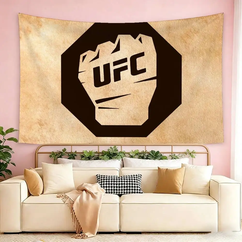 UFC Logo  Flags Wall Hanging Tapestry Outdoor Garage Room Decorative flag Background Blanket