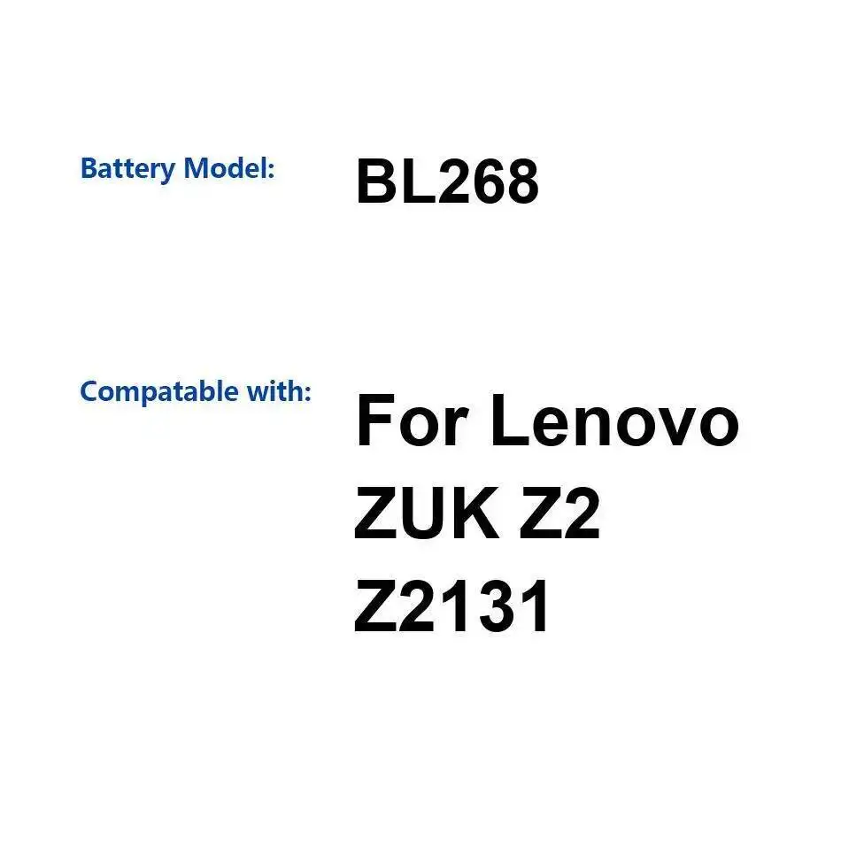 

BL268 For Lenovo Zuk Z2 Z2131 3500Mah Mobile Phone Battery High-Efficiency