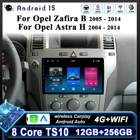 Car Android 15 For Opel Zafira B 2005 - 2014 For Opel Astra H 2004 - 2014 Auto Radio Stereo GPS Multimedia Player 4G NO 2DIN DVD