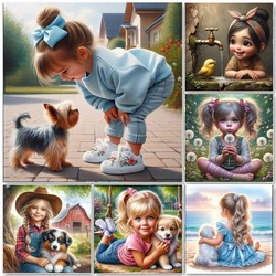 DIY 5D Beautiful Girl Cartoon 2024 New Hand Diamond Painting Embroidery Baby Cross Stitch Mosaic Home Decor Gift