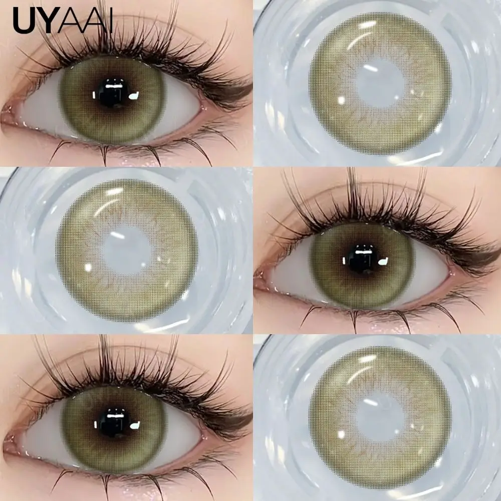 UYAAI NEUE Farbe Kontakt Augen Farbe Linsen Make-Up Natürliche Schwarze Linse Kosmetik Rosa Augen Linsen Frau Make-Up Blau Schönheit Kontakte – Detail 19