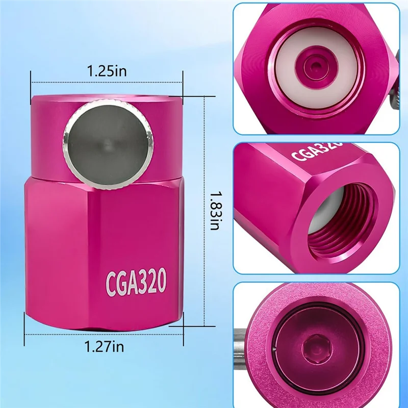 A69ereplacement Adapter Quick Connect Pink, Tank Connector Kit For Standard Large CGA320