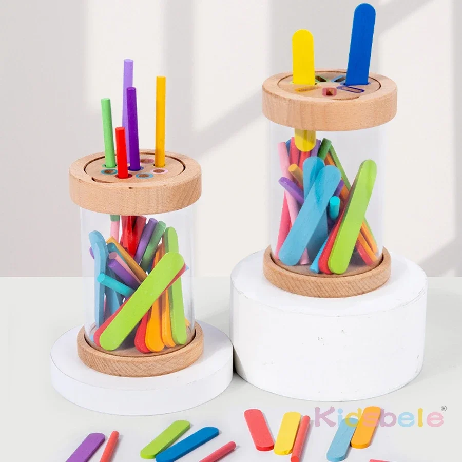 Montessori brinquedos de classificação de cores de madeira para crianças habilidade motora fina para crianças jogo de aprendizagem sensorial educacional