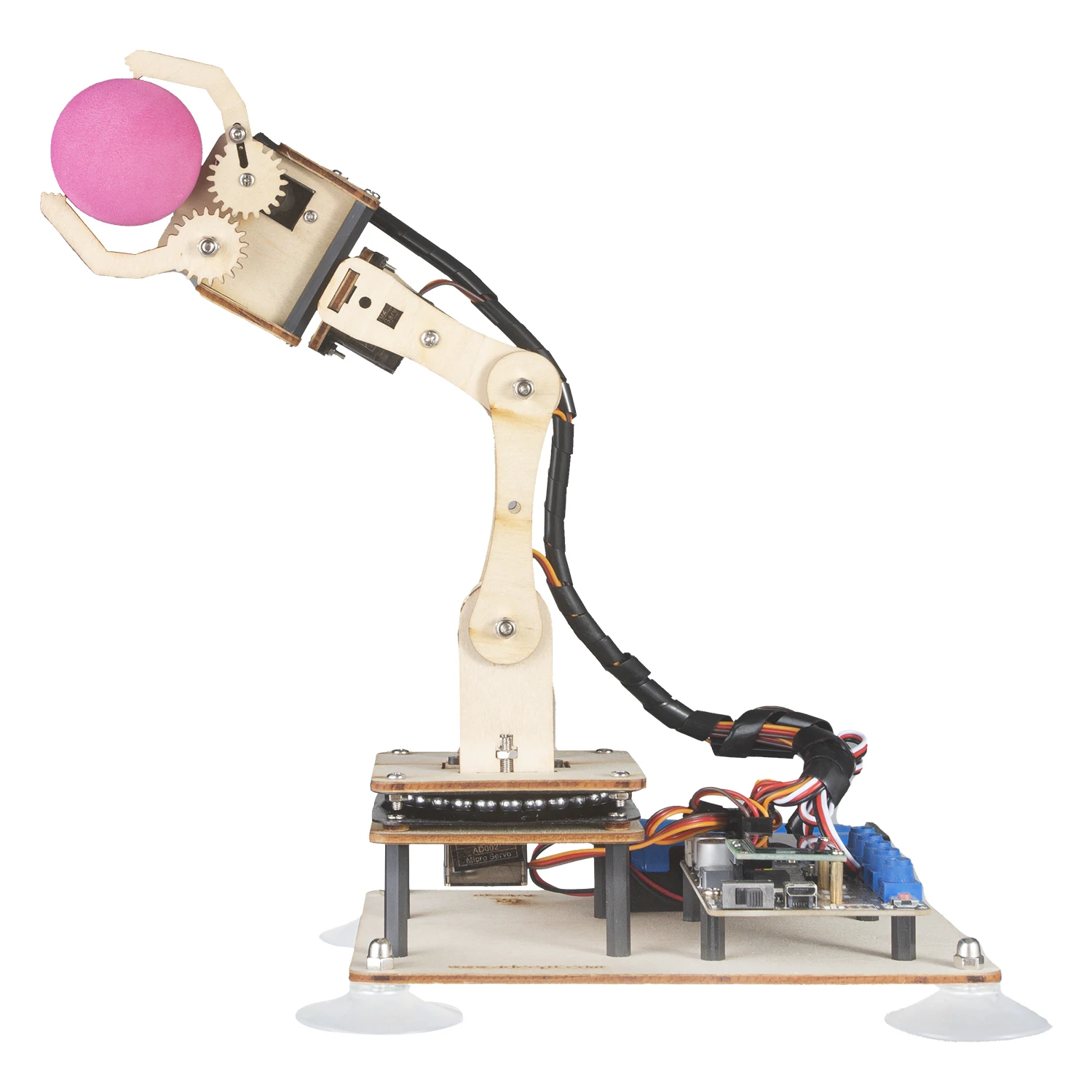 Adeept 5DOF Wooden Robotic Arm Compatible with Arduino IDE, Programmable DIY Coding STEM Education Kit