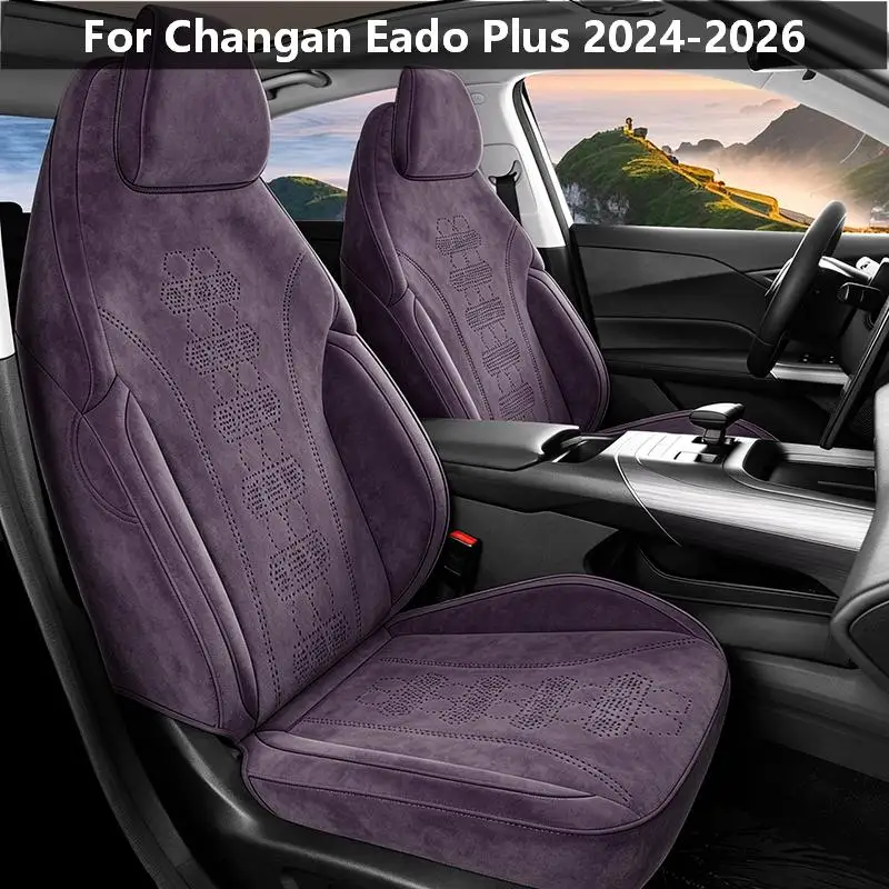5 Seats Full Wrap Micro Suede Car Seat Covers Custom Fit Changan Eado Plus 2024-2026 Auto Seat Protector Cushion