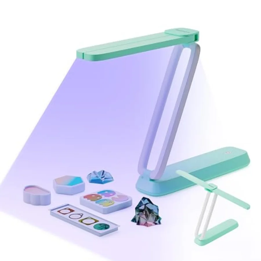 UV Light for Resin Curing, UV Resin Light, Wireless and Rechargeable UV Lamp, 3-in-1 Uses, Foldable Blacklight Ultraviolet LED,