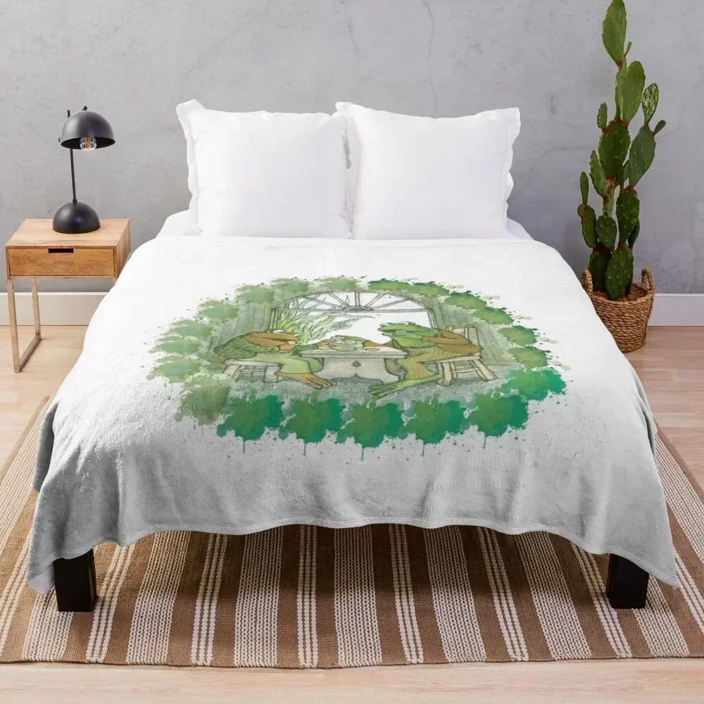

Frog and toad on table Throw Blanket Luxurious Soft Blanket Holiday Gift for Family