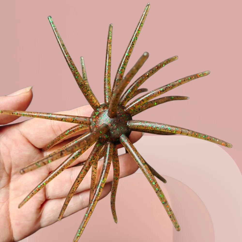 2 Stück/Set 25mm schwimmender Seeigel-Spinnenball mit Tentakeln, TPE-Weichköder für Drop-Shot-Rig für Barsch, Hecht, Salzwasser – Detail 1