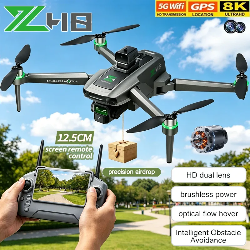 Mini Dron ZH8 con Control Remoto, WiFi FPV, Nuevo Juguete para Niños, Quadcopter Plegable sin Escobillas, Regalo para Niños