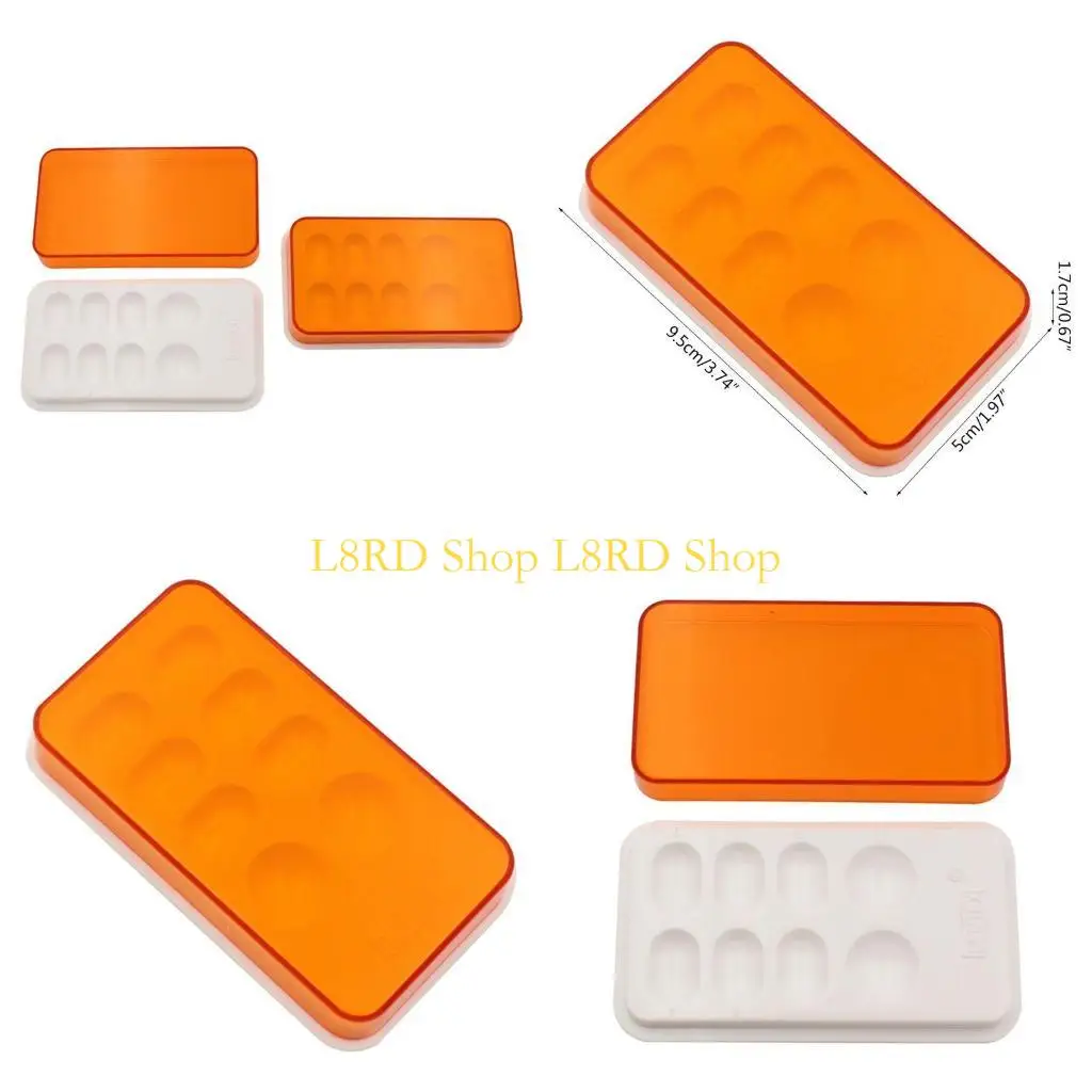 

L8RD Dental Palette Plastic Mixing Watering Moisturizing Plate with Cover 8 Slot Dentist Tools Lab Equipment