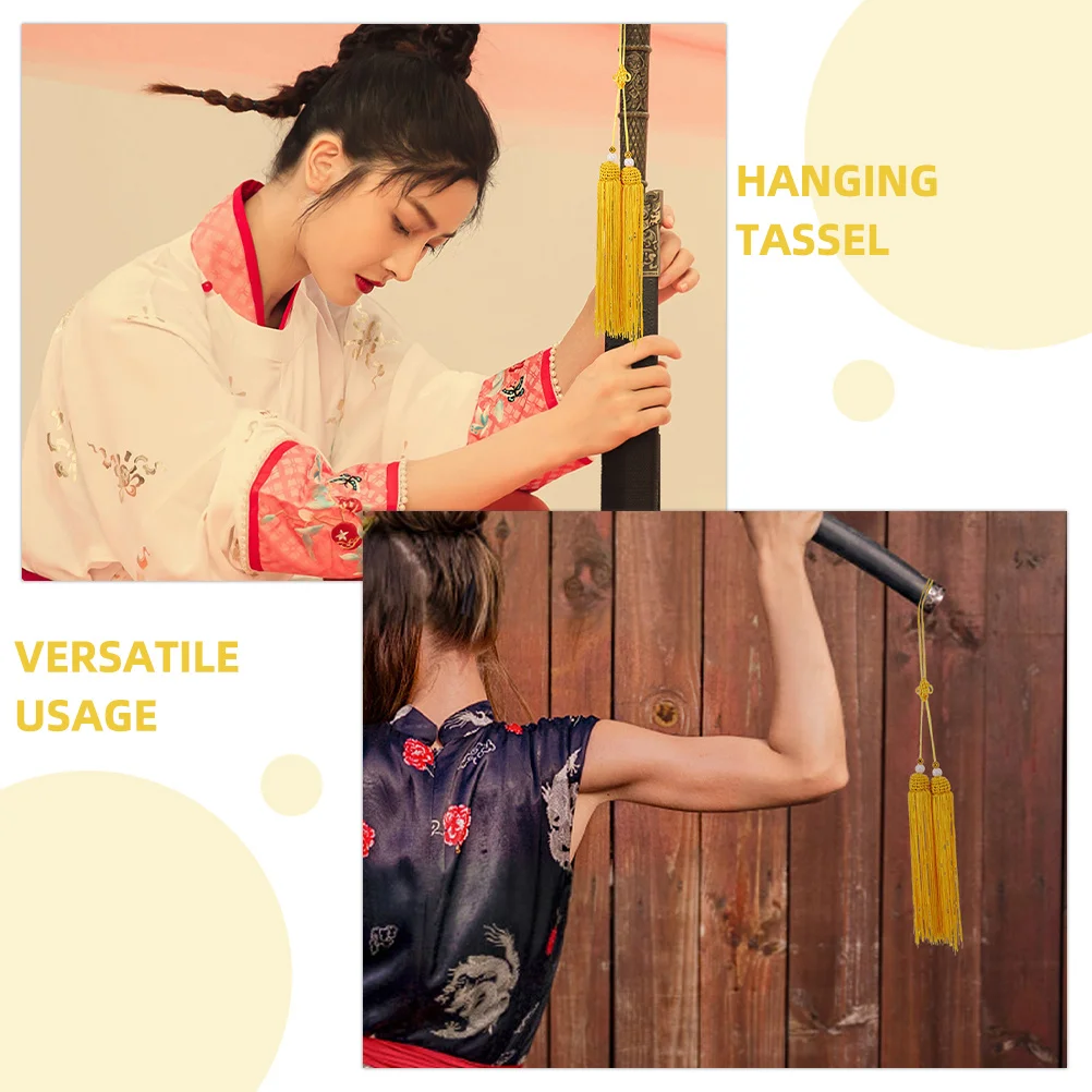 2 قطعة فنون الدفاع عن النفس السيف شرابة تاي تشي التدريب المنافسة الصينية عقدة السيف ملحق ديكور الصينية