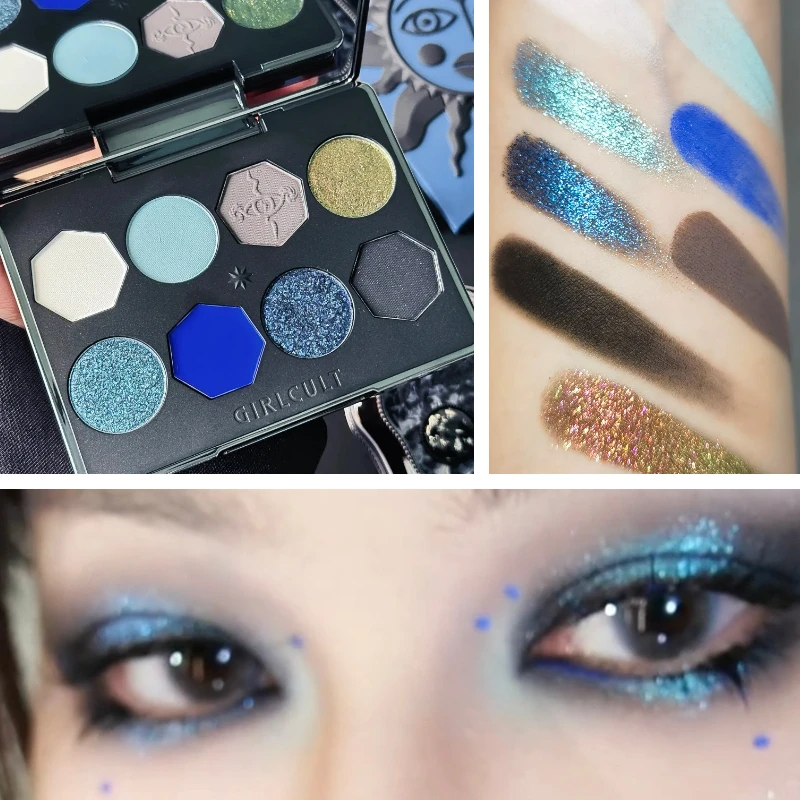 

Girlcult Hmong Witch, 8-цветная палитра теней для век, хамелеон, мерцающие, меняющие цвет, матовые тени для век, жемчужный блеск, макияж на Хэллоуин