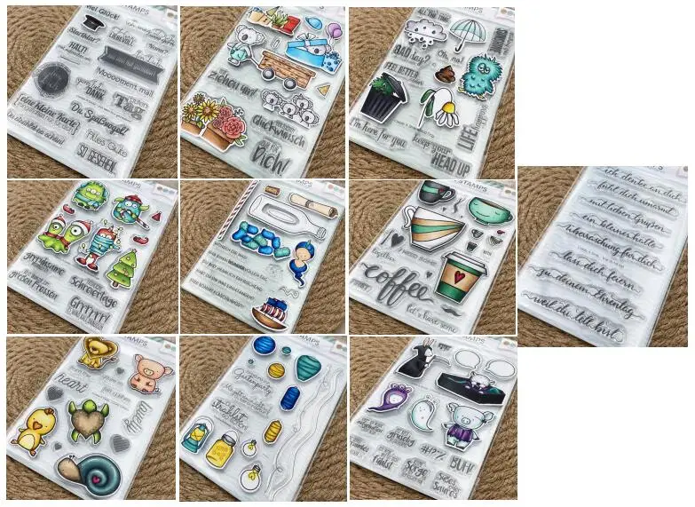 2023 nowych transparentne wyraźne znaczki napis po niemiecku do scrapbookingu/tworzenie kartek zabawy materiały dekoracyjne B0055