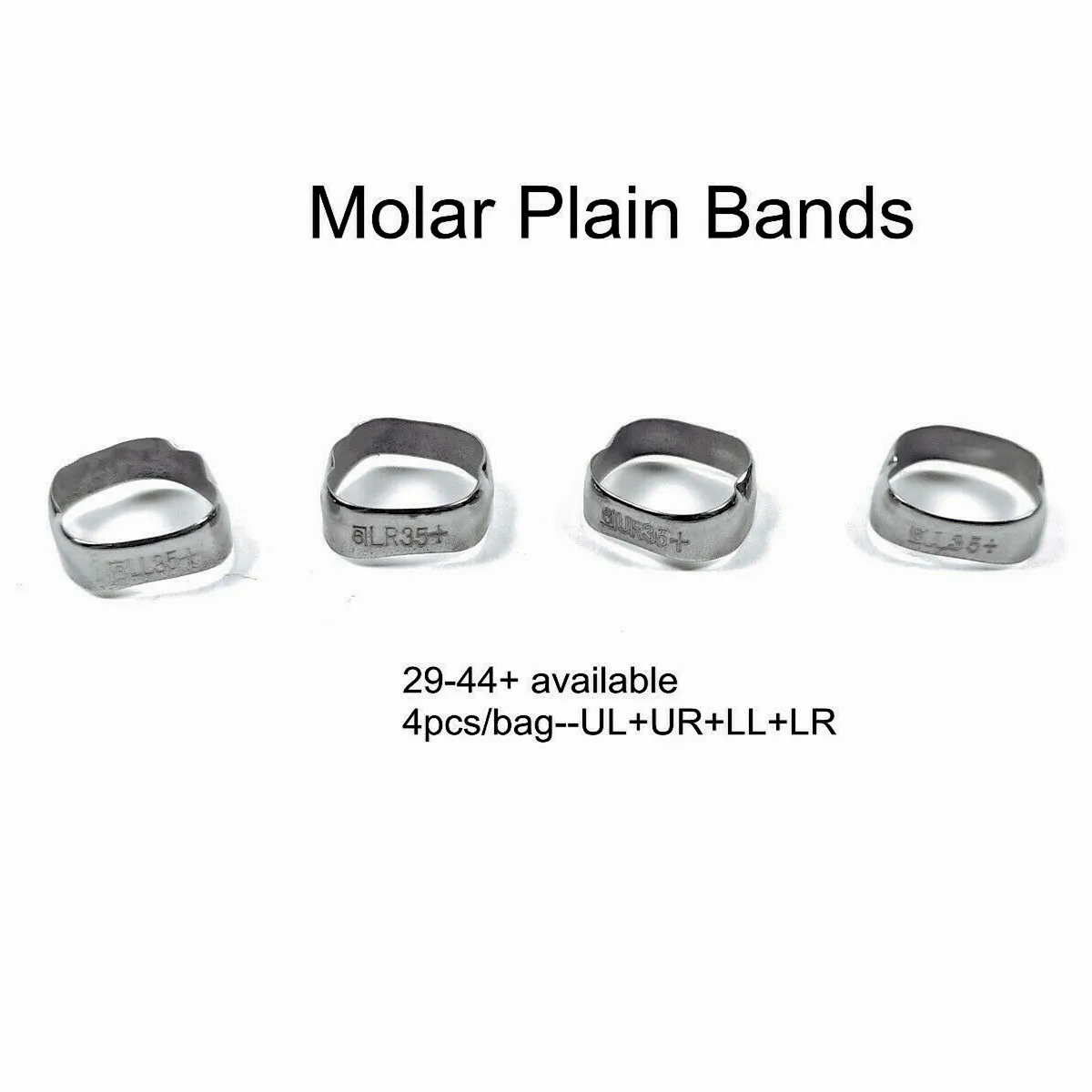 

100Kit Dental 1st Molar Plain Band Rough Bracket Orthodontic Bands #29-#44+Mixed 1Kit= UR+UL+LR+LL