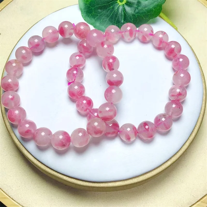 Natural Sakura Jade Bracelet Gemstone Crystal Reiki Healing Gemstone Bracelet Fengshui Jewelry Gift 1PCS 8/11/12MM