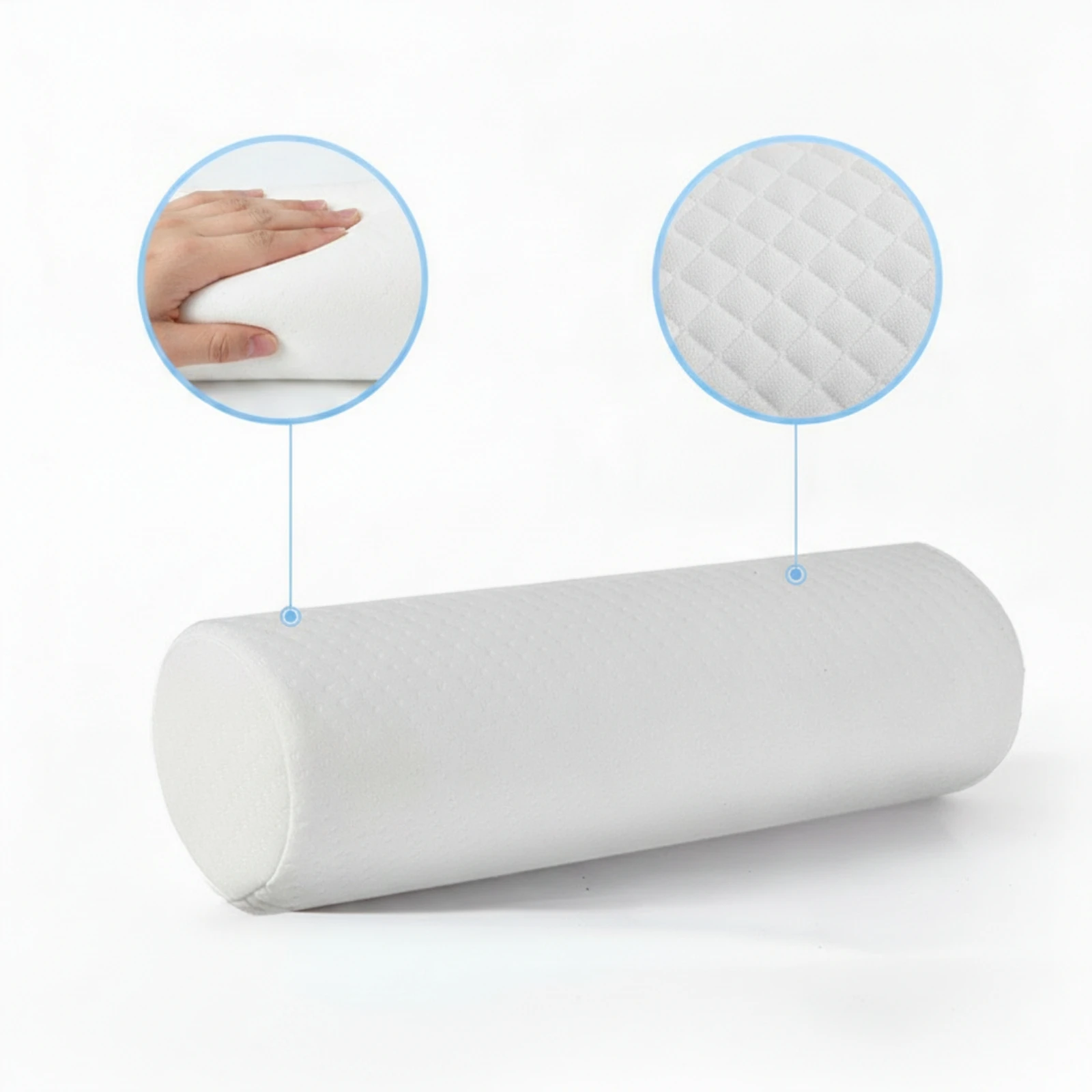 Cervical Roll Pillow Quilted Neck Support Pillow Support Pillow High-Resilience Zippered for Back Sleepers, Bed, Sofa