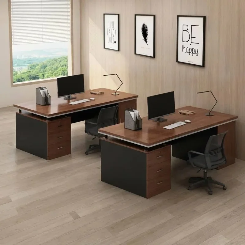 Modern Computer Desk with Chair Simple Office Workstation Single Staff Table Contemporary Home Workspace Furniture