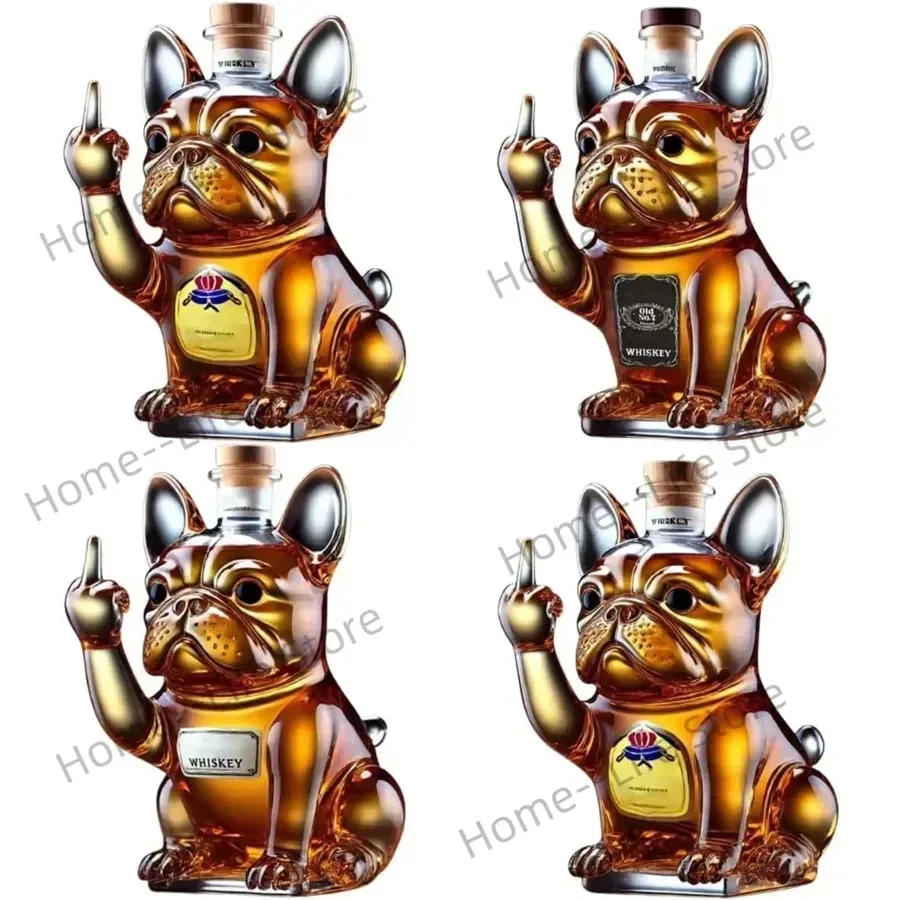 10 أوقية مضحك الاصبع الوسطى ويسكي الزجاج الدورق بطة السلاحف الكلب الزجاج ويسكي زجاجة نبيذ تمثال الديكور لشريط مكتب المنزل #6