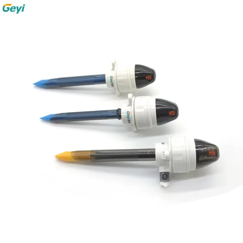 Geyi Single Use 3mm 5mm 10mm 12mm 15mm Laparoscopic Bladeless Disposable Trocar For Abdominal Surgery