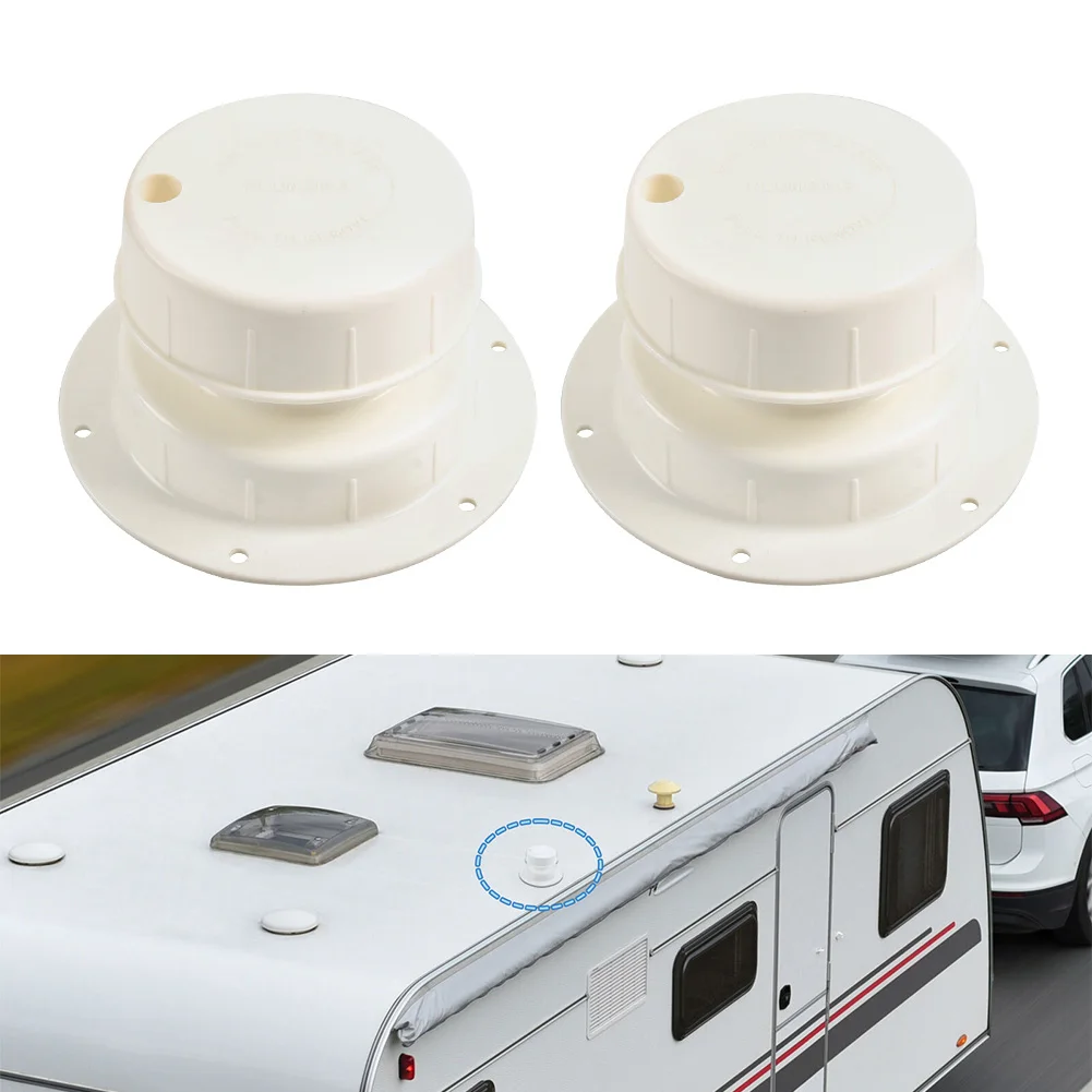 Plumbing Sewer Roof Cover Vent Attic Cap Replacement 2Pcs For RV Camper Motorhome Trailer PP White