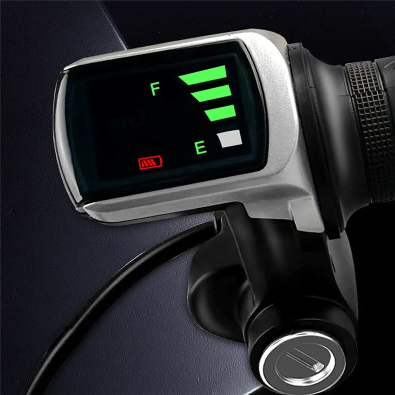 

Handlebar 48V Throttle Grip For E-Bike Ebike Electric Bicycle Scooter With Lock Accelerator Power Indicator Key LED Display