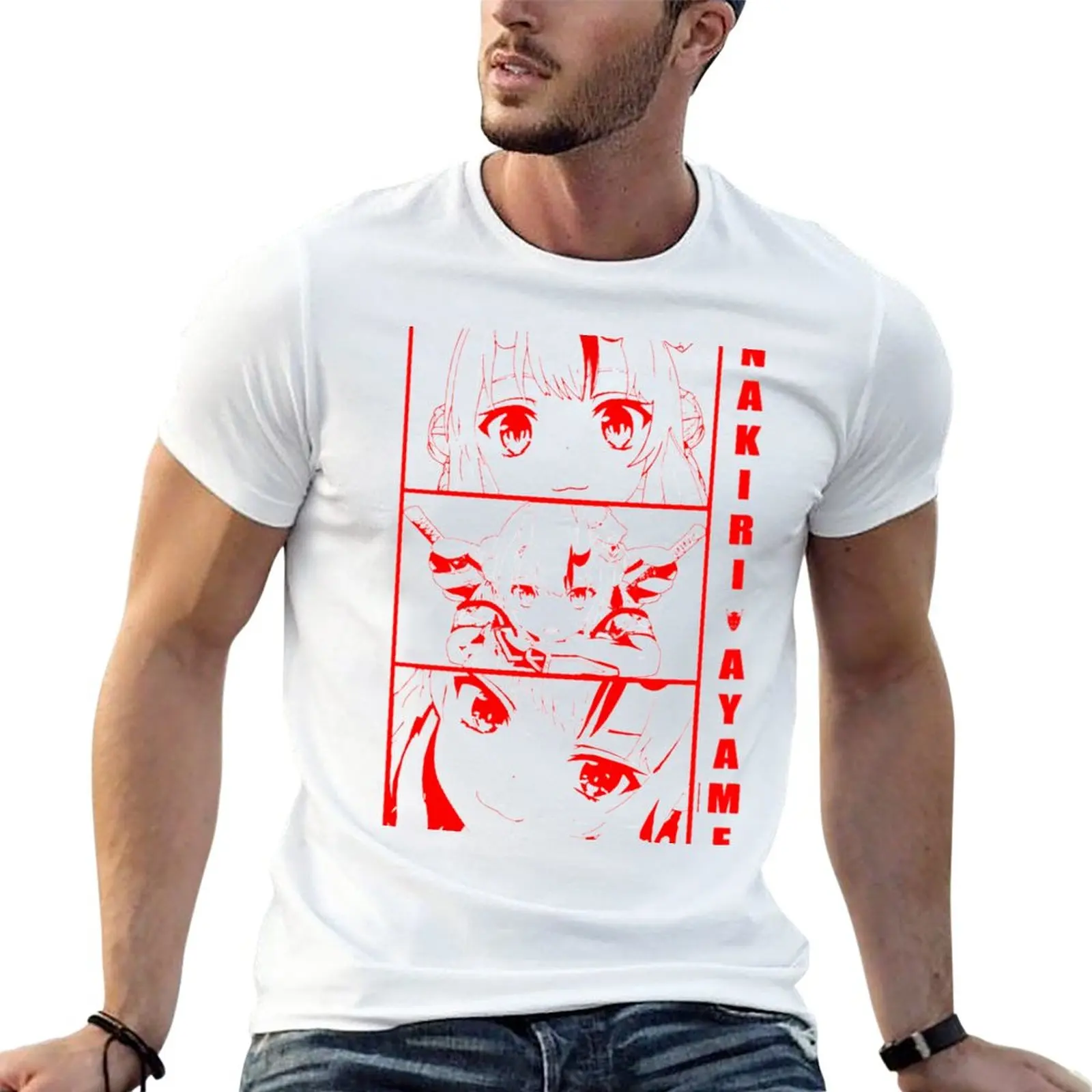 Hololive Nakiri Ayame T-Shirt cute tops summer clothes mens white t shirts