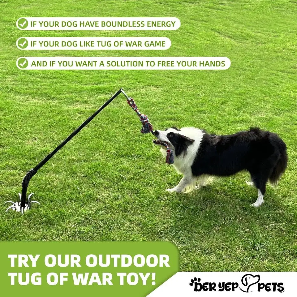 

Outdoor Tug of War Dog Toy, Heavy-Duty Interactive Dog Rope Toy with Ground Stake for Large Dogs