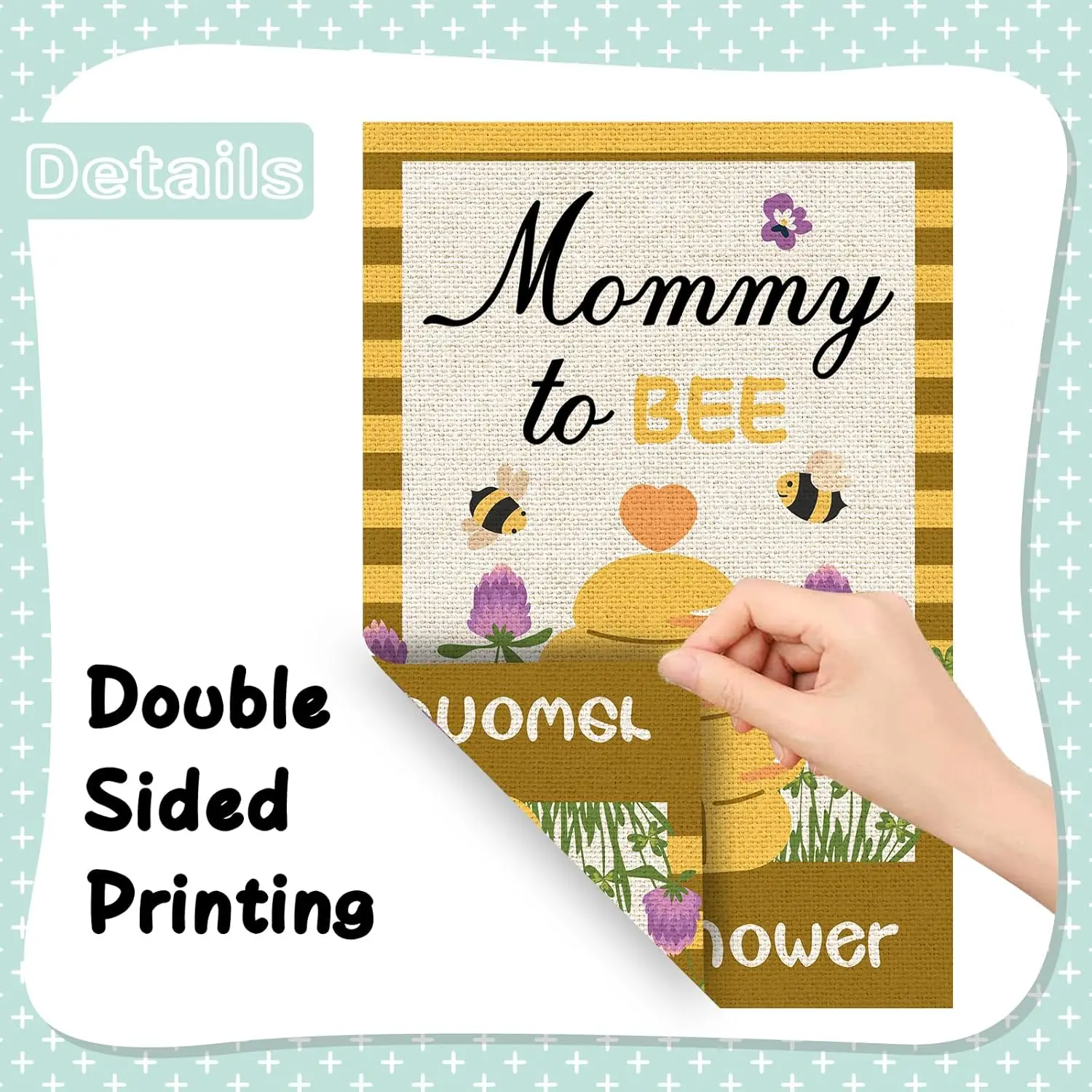 علم حديقة INNORU Mommy to Bee، لافتة ساحة حفلات استحمام الطفل على شكل نحلة، حفلة إعلانية للحوامل للنحل في الأماكن المغلقة والخارجية HHU
