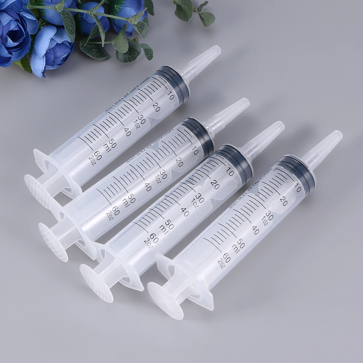 

25pcs 60ml Fruit Juice Syringe Plastic Injector Without Needle Portable Multiple Uses Dispensing Syringe