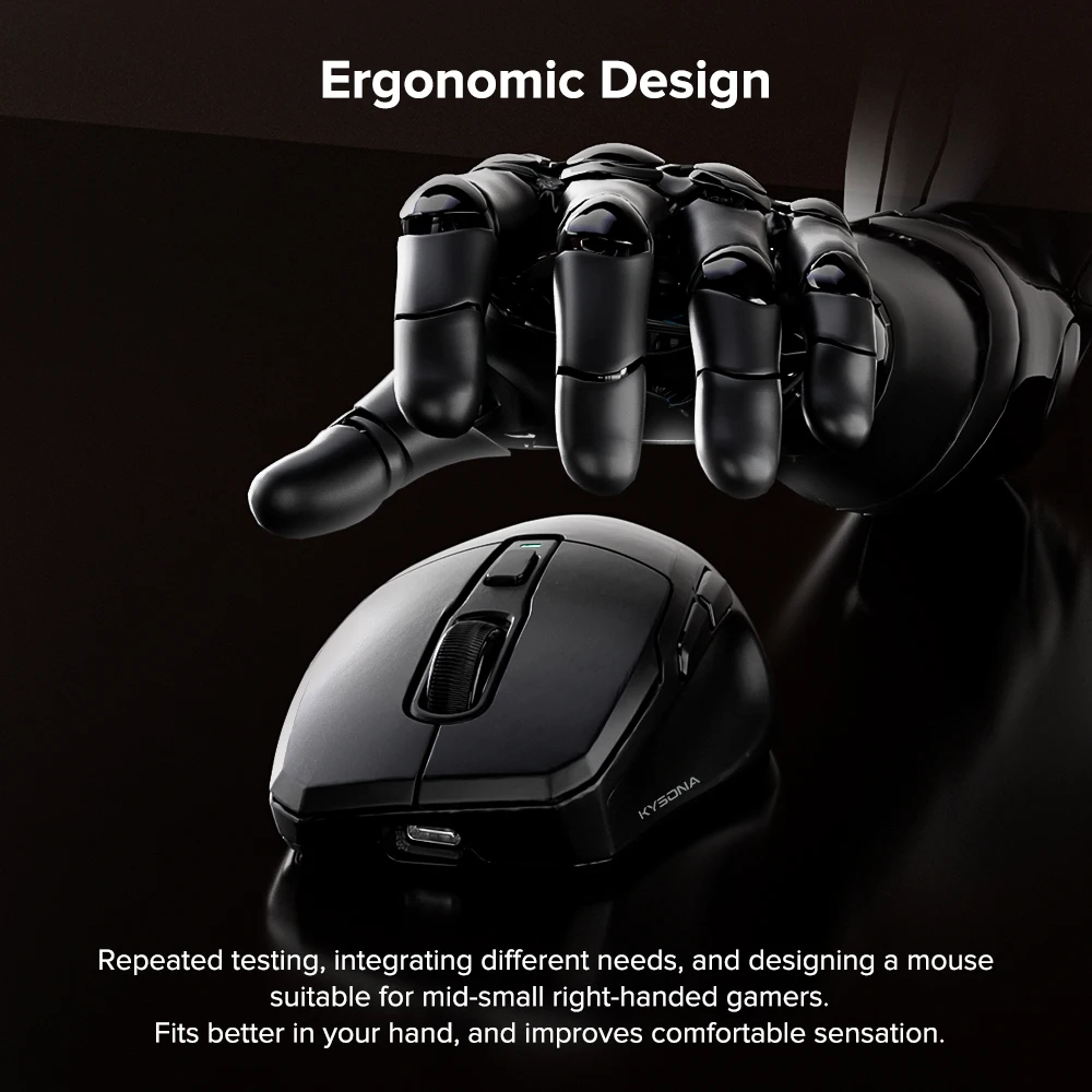KYSONA Uranus Pro PAW3395 Wireless Gaming Mouse 54g Lightweight 8KHz Polling Rate 26000DPI Ultimate Optical Sensor For Laptop PC