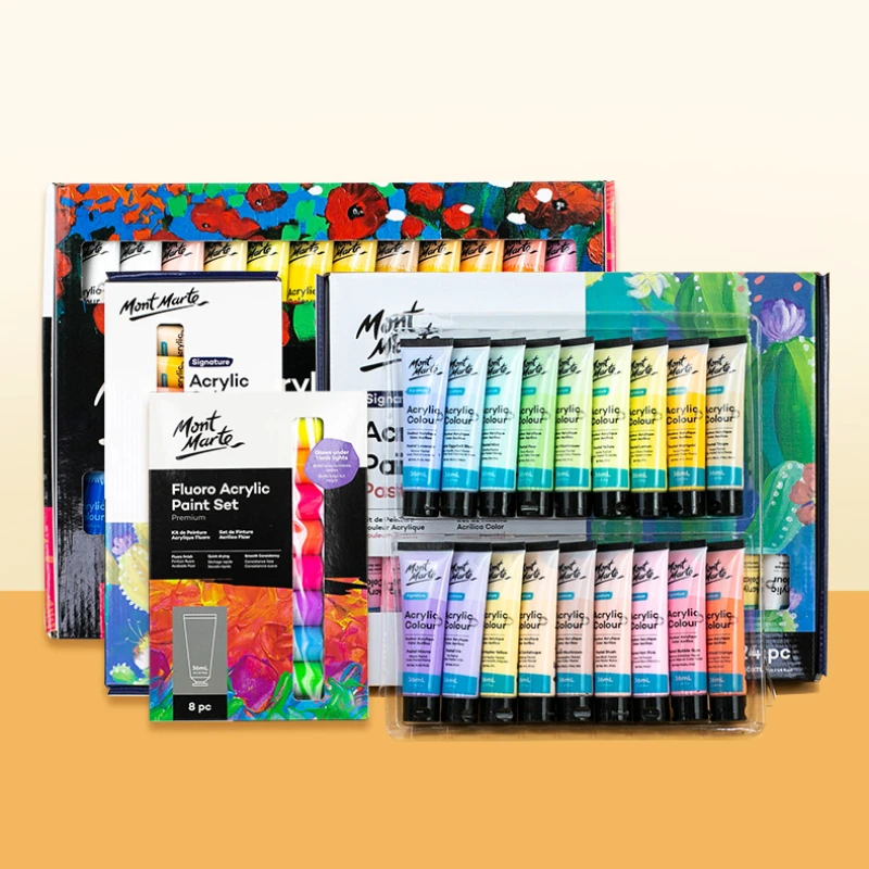 

12/18/24/36 Color 36ml Acrylic Paint Set Beginner's Hand Drawn Wall Painting DIY Graffiti Waterproof and Non Fading Art Pigment