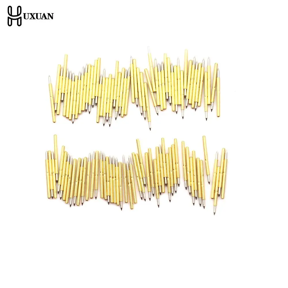 100pcs Spring Test Probe Pogo Pin P75-B1 Dia 1.02mm 100g Cusp Spear Gold Plated For Test Tools