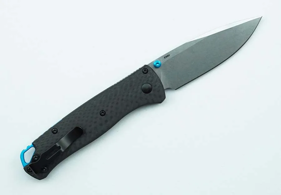 LEMIFSHE Blue Hard Box BM535-3 Folding Knife S90V Blade Carbon Fiber Handle Outdoor Camping Safari Survival Kitchen EDC Tools