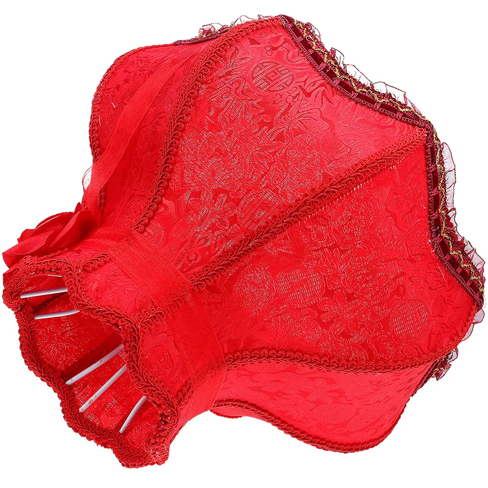

European Vintage High-End Cloth Art Bead Lace Lampshade Decorative Light Cover for Bedroom Living Room Study Lamp Shades