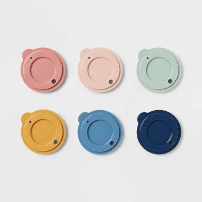 Kids' 6pc Plastic Rainbow Tumbler Lids - Pillowfort: Dishwasher-Safe, Drinkware Accessories for Kids