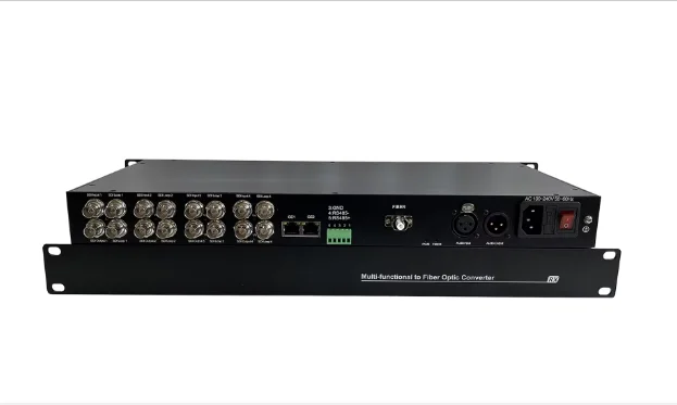 ตัวแปลงไฟเบอร์ออปติก 4 ช่องสัญญาณแบบสองทิศทาง 3G-SDI พร้อม Loop + 1 ช่องสัญญาณเสียงแบบสองทิศทาง XLR และ RS485 แบบสองทิศทางผ่านอีเธอร์เน็ต