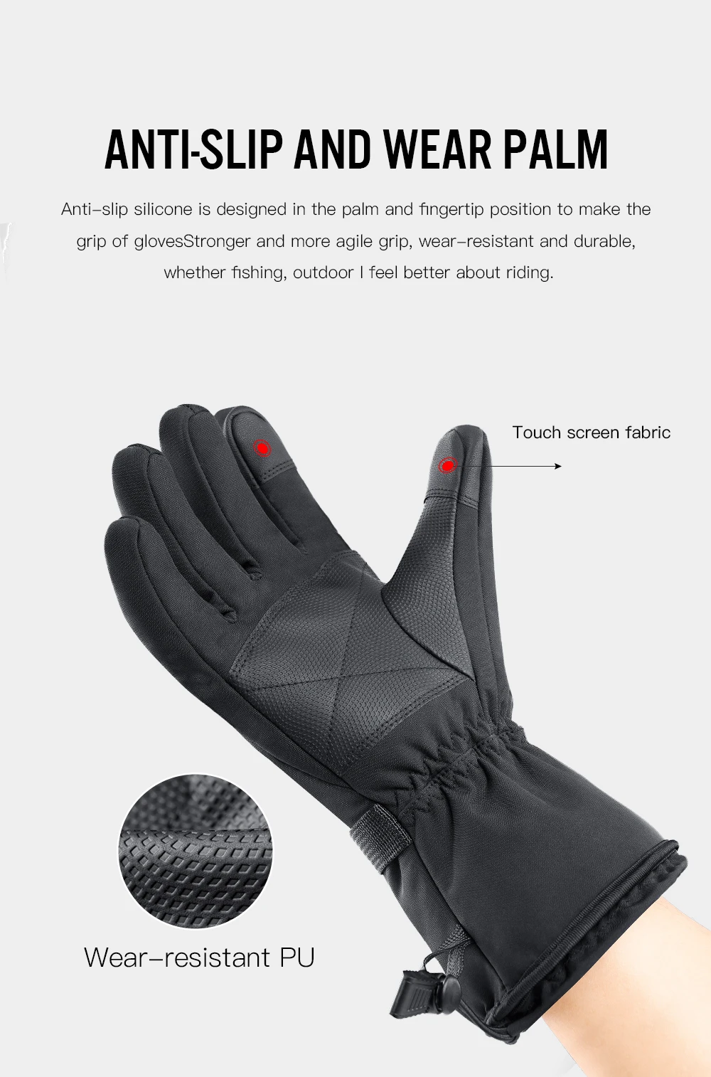 Winter Elektrisch Beheizte Handschuhe für Männer und Frauen, Wiederaufladbare Selbstheizende Motorradhandschuhe, Ski-, Kletter- und Wanderhandschuhe, Handwärmer – Detail 12