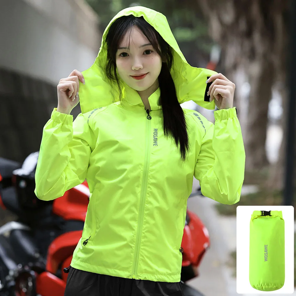 WOSAWE Impermeable Raincoat Women Motorcyclist Waterproof Rain Coat Motorcycle Rainstorm Prevention Jacket Breathable Reflective