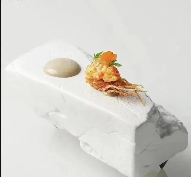 Rectangular Brick Ceramic Plate Japanese Restaurant Sashimi Sushi Afternoon Tea Cake Dessert Home Tableware