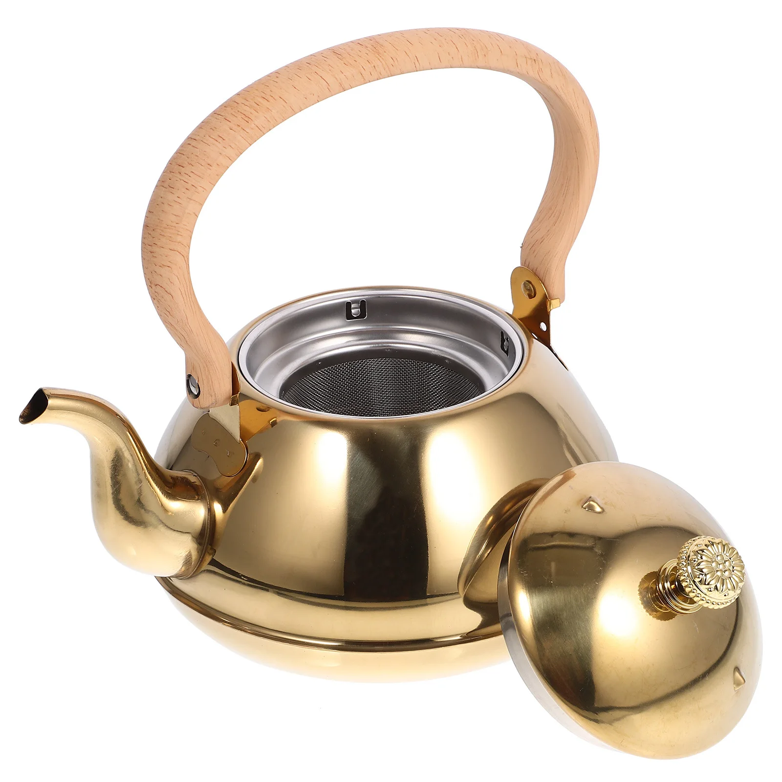 

Электрический чайник с деревянной ручкой, 1 шт., чайник из нержавеющей стали большой емкости для домашней кухни, портативный дорожный чайник