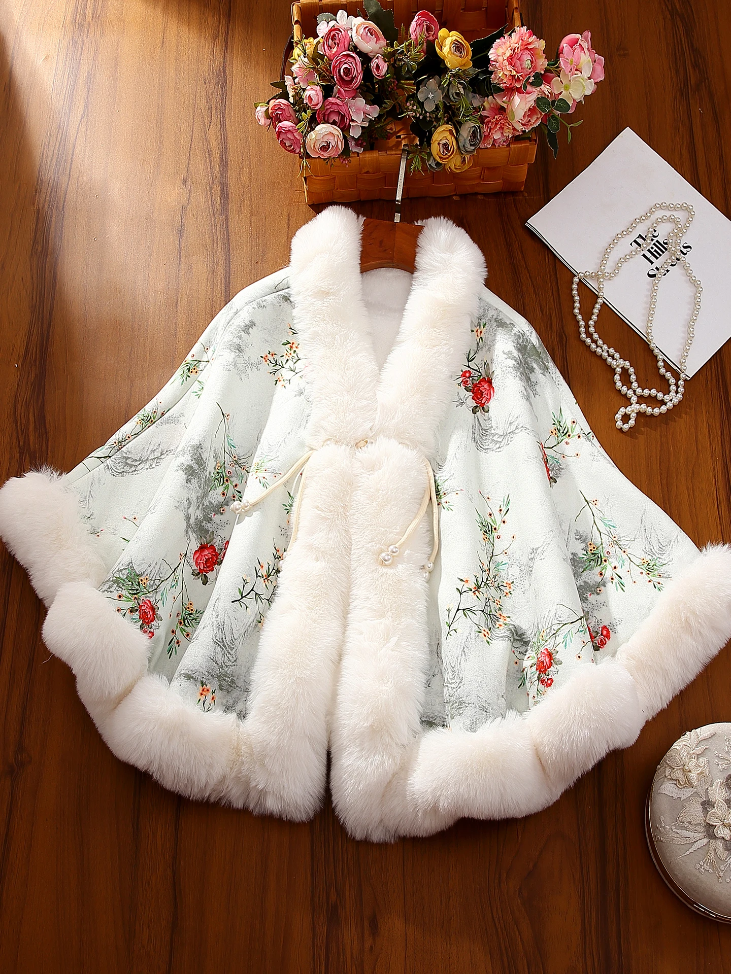 ヤングスタイル冬ファッションショール肥厚植毛プリント袍ラップ暖かい秋冬新着中国の伝統的なデザイン