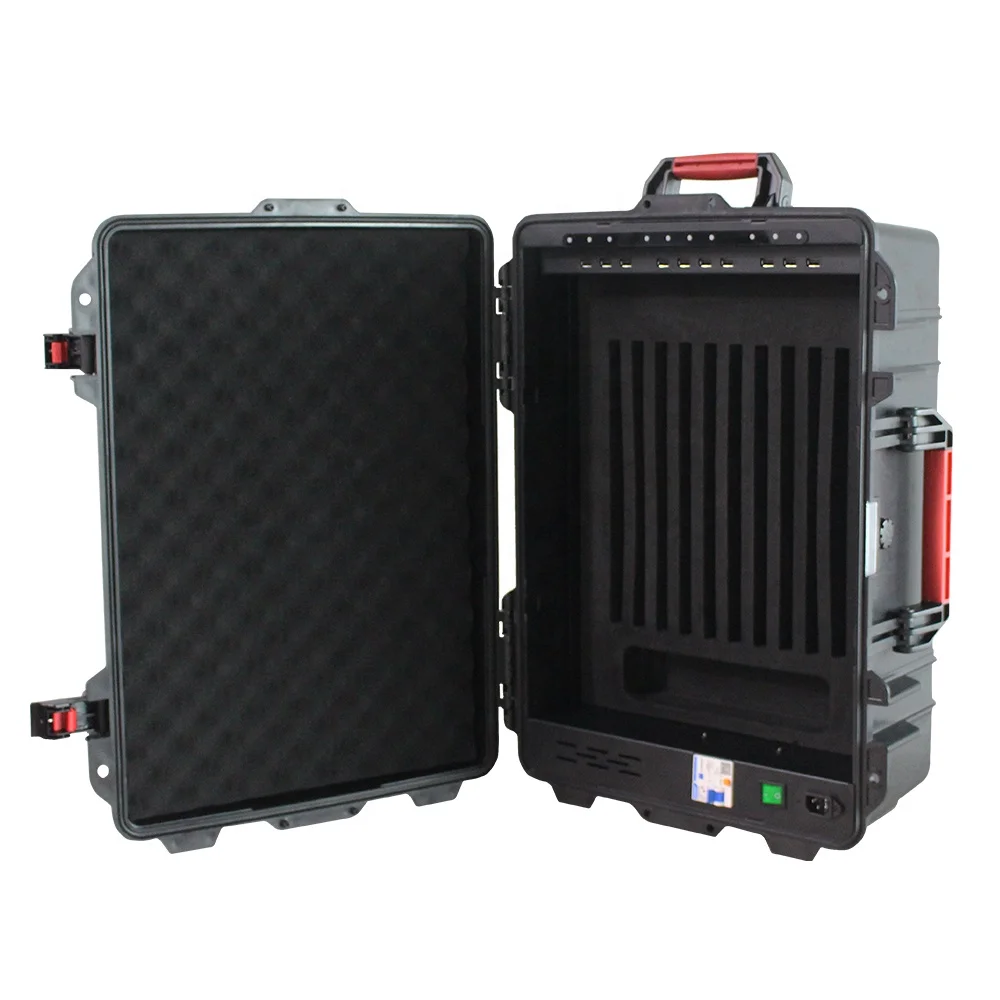 

Maximum 11.6-inch 2.0 2.4A tablet charging suitcase with portable pull rod, 10 devices in total