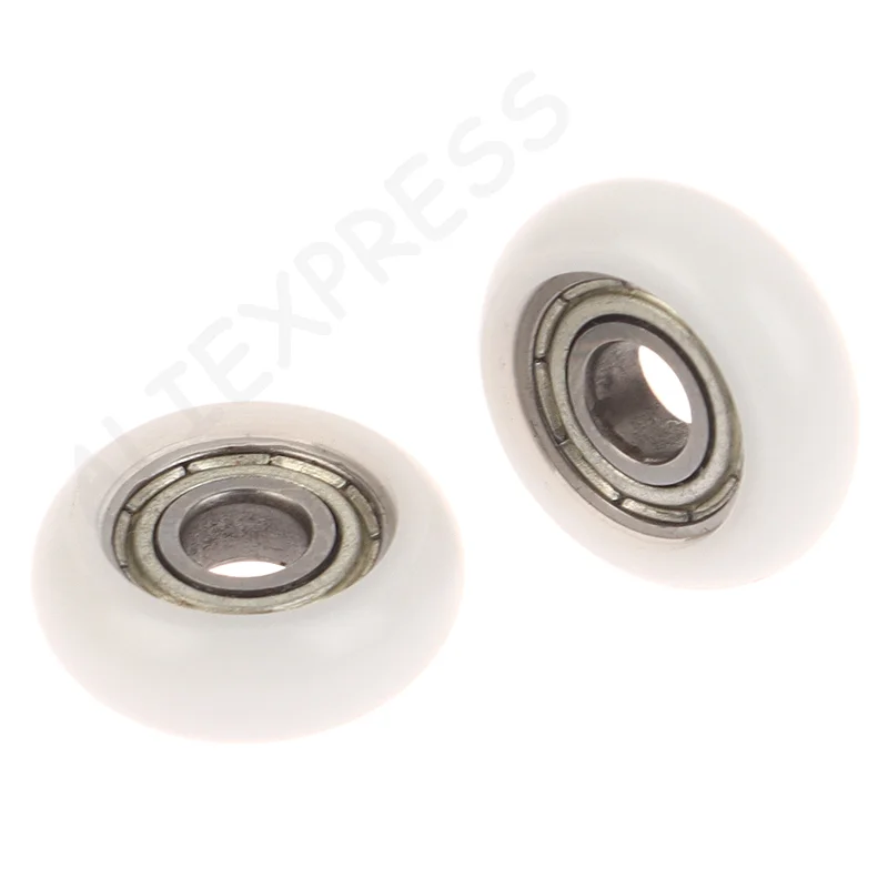 [G]2Pcs 695ZZ 5x18x6mm POM Nylon Round Type Roller Wheels POM Wrapped 695ZZ Bearing Pulley Plastic Wheels