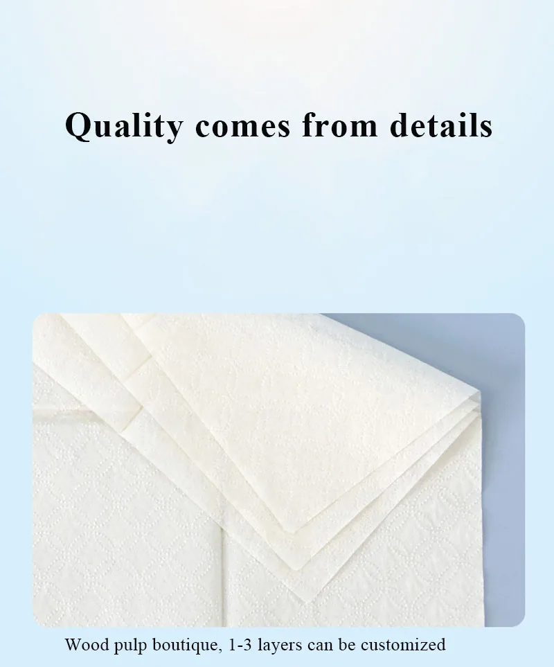 Commercial White Wrapping Tissue 2 Layers of Odorless Native Wood Pulp Paper Two-layer Design Multi-purpose Tissue