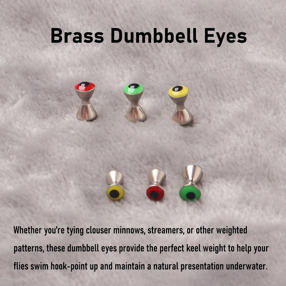 50pcs Fly Tying Crazy Charlie Streamers Brass Dumbbell Eyes 3.2mm 4mm 4.8mm Fly Fishing Material - view 2