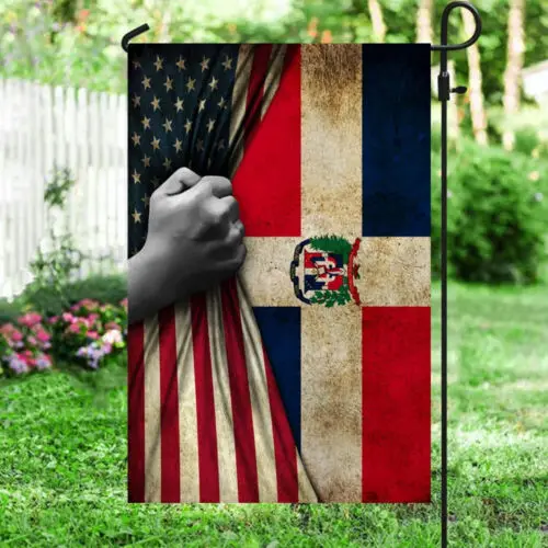 Dominican Republic American US Flag Garden Flag