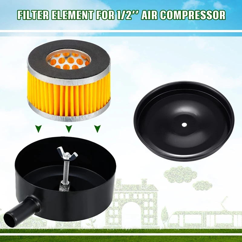 10 Pcs Air Compressor Filter Paper Filter 2.6 X 1.6 Inches Type Air Compressor Parts Accessories